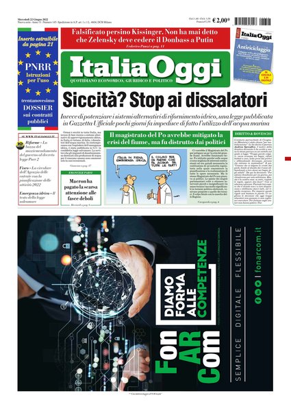 Italia oggi : quotidiano di economia finanza e politica